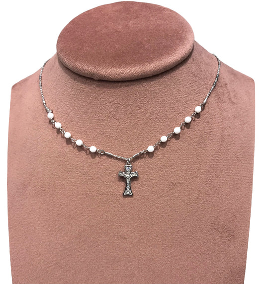 Collana Agios Donna Croce con Zirconi