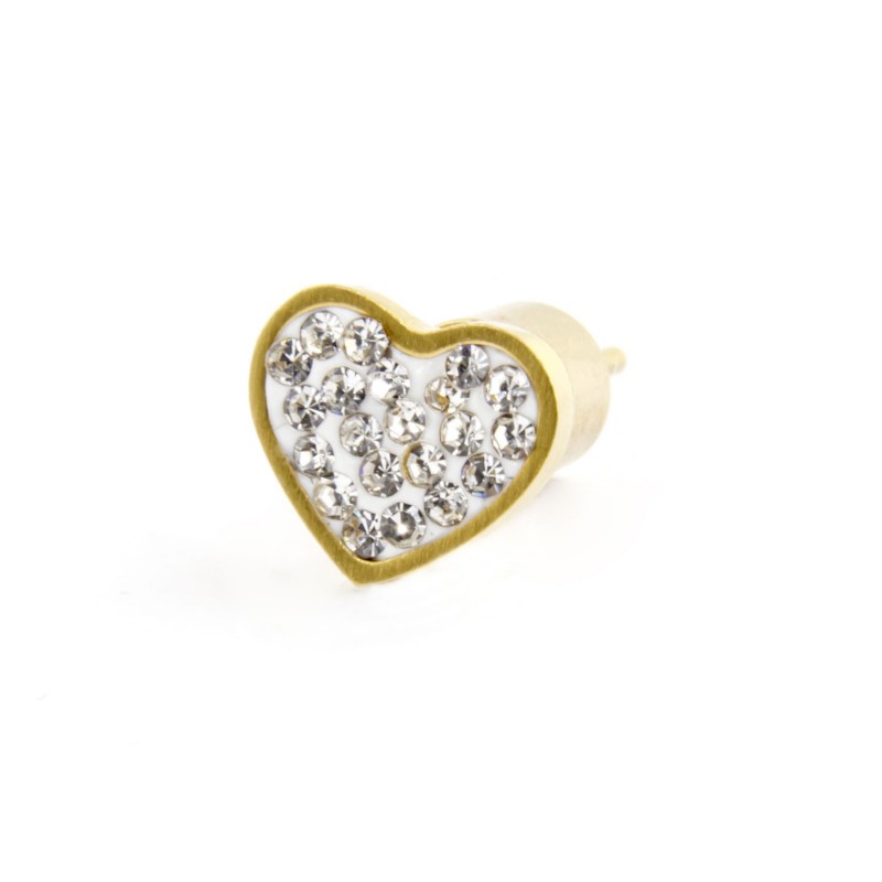 Mono orecchino Marlù donna Cuore strass a lobo