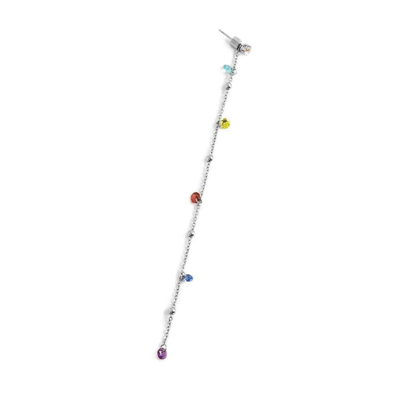 Mono orecchino Marlù donna cristalli colorati e sfere 12cm