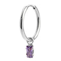 Mono orecchino Marlù donna Cerchio con cristallo baguette viola