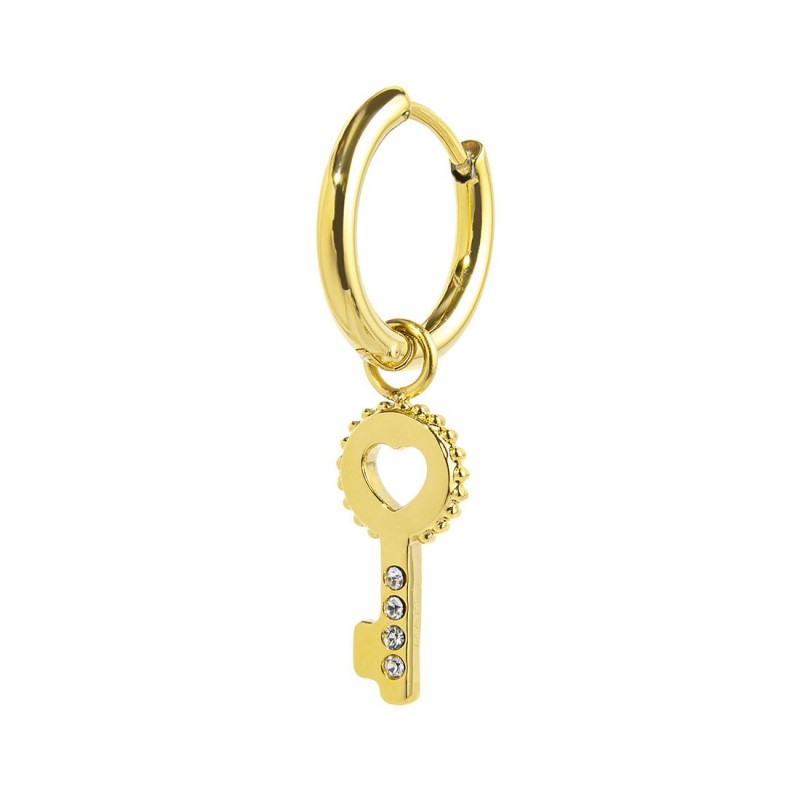 Orecchino Marlù donna Cerchio con chiave pendente e cristalli