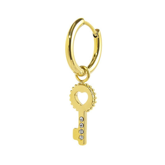 Orecchino Marlù donna Cerchio con chiave pendente e cristalli