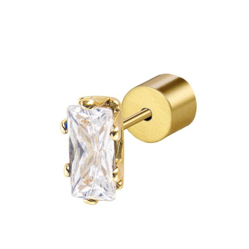 Mono orecchino Marlù Gold Lobo zircone baguette
